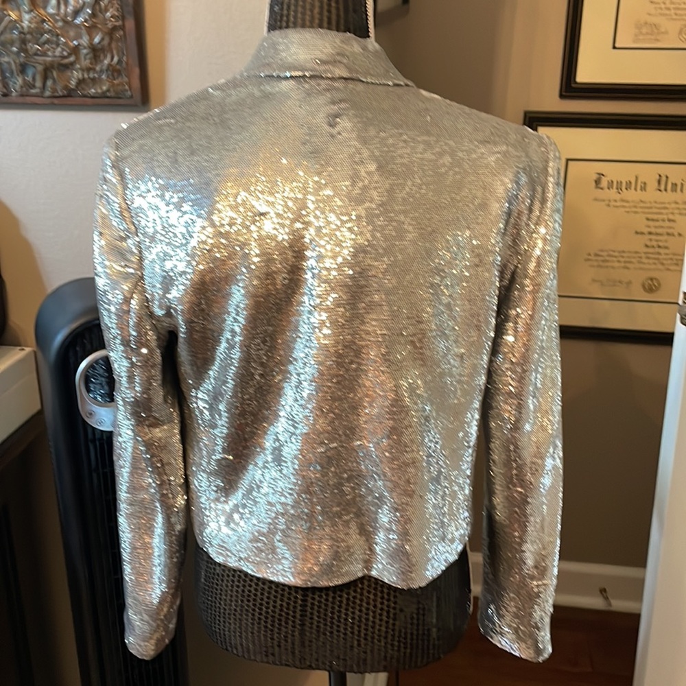 IRO Napli silver sequins jacket size 40 or 8 - Picture 3 of 6